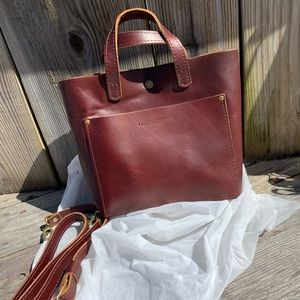 🤎Portland Leather Goods Cognac Mini Crossbody Bag Tote Brand New🤎- Grad Gift!